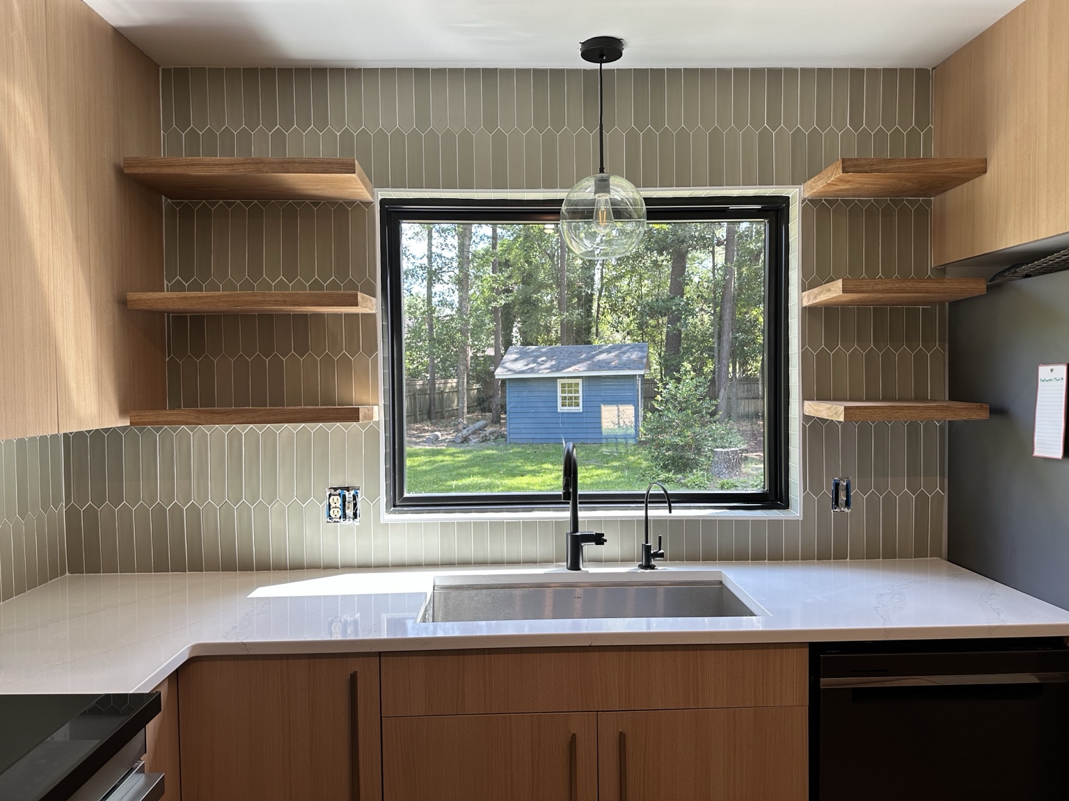 Kitchen backsplash tile by Straight Line Ceramic Tile in Wilmington NC